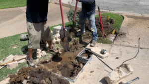 Irrigation Repair with Shovel